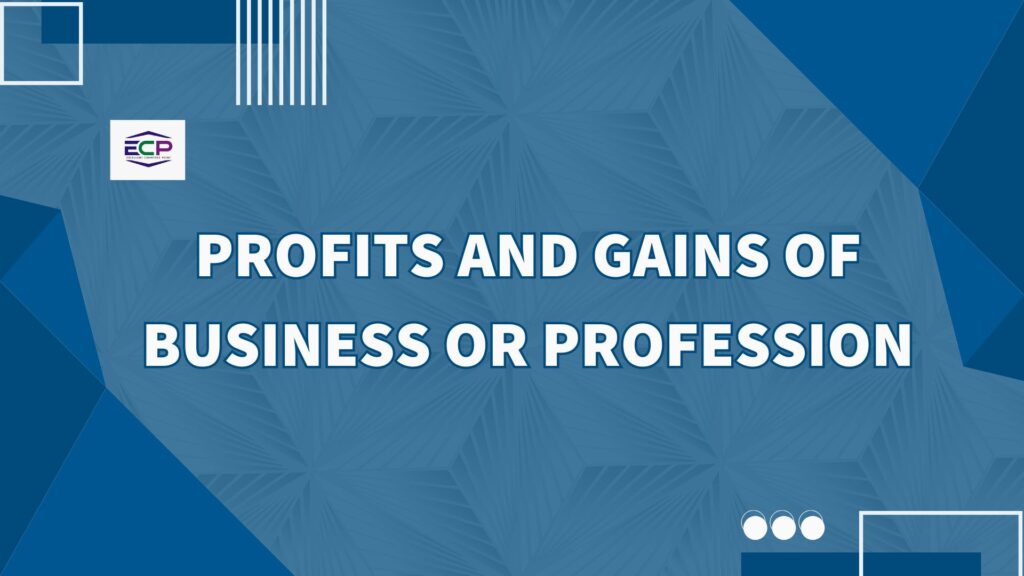 Profits and Gains of Business or Profession​