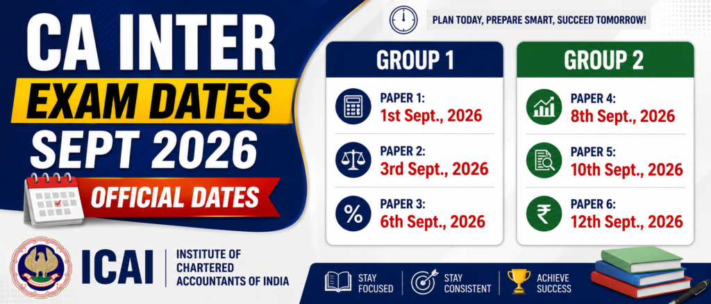 CA Inter Examdates Sept2026