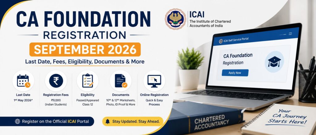 CA Foundation Registration September 2026